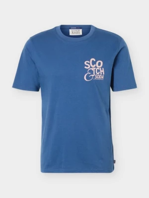 T-shirt z nadrukiem Scotch & Soda niebieski