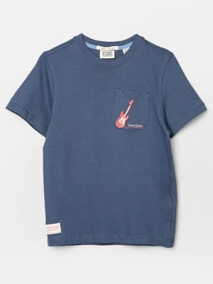 T-shirt z nadrukiem Scotch & Soda niebieski