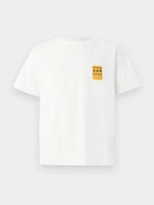 T-shirt z nadrukiem Selected beżowy