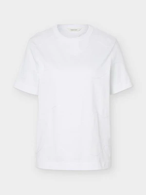 T-shirt z nadrukiem Selected biały