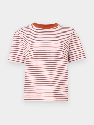T-shirt z nadrukiem Selected brązowy
