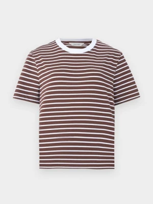 T-shirt z nadrukiem Selected brązowy