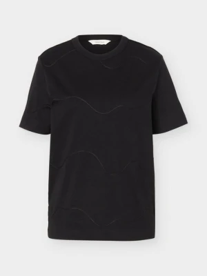 T-shirt z nadrukiem Selected czarny