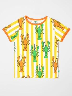 T-shirt z nadrukiem Småfolk żółty