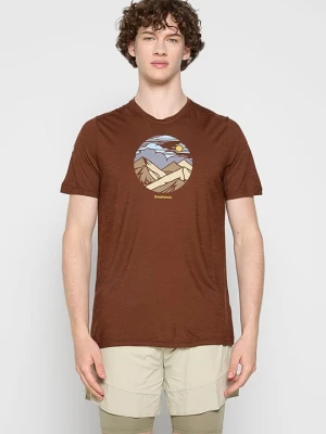 T-shirt z nadrukiem SmartWool brązowy