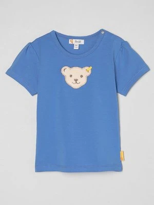 T-shirt z nadrukiem Steiff ciemnoniebieski