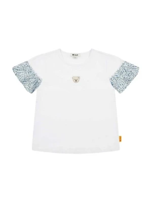 T-shirt z nadrukiem Steiff biały