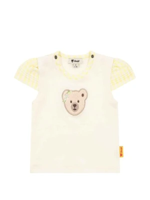 T-shirt z nadrukiem Steiff mleczny