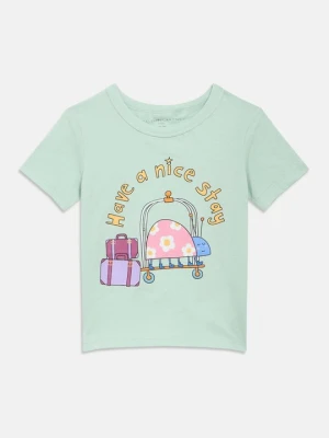 T-shirt z nadrukiem Stella McCartney jasnozielony