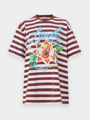 T-shirt z nadrukiem Stieglitz brązowy