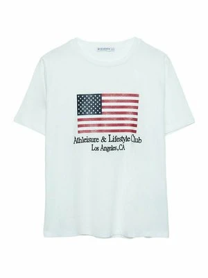 T-shirt z nadrukiem Stradivarius