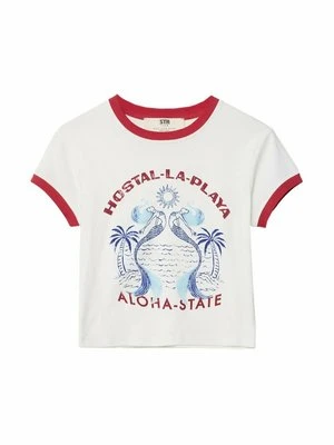 T-shirt z nadrukiem Stradivarius