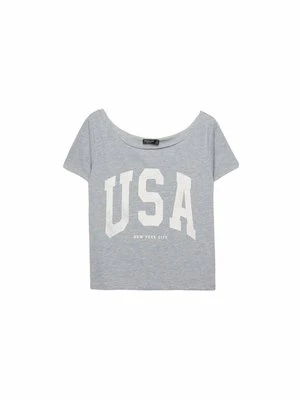 T-shirt z nadrukiem Stradivarius