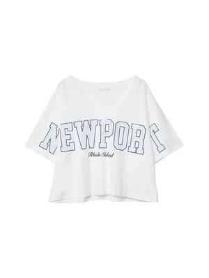 Zdjęcie produktu T-shirt z nadrukiem Stradivarius jasnoniebieski