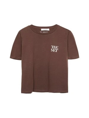 Zdjęcie produktu T-shirt z nadrukiem Stradivarius ciemnobrązowy