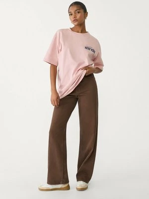 T-shirt z nadrukiem Stradivarius