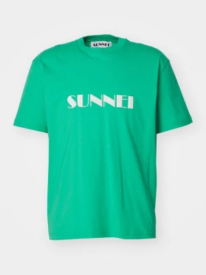 T-shirt z nadrukiem Sunnei zielony