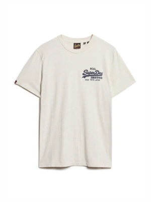 T-shirt z nadrukiem Superdry beżowy