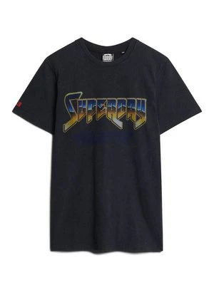 T-shirt z nadrukiem Superdry czarny