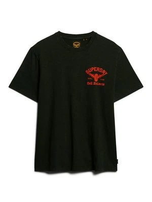 T-shirt z nadrukiem Superdry niebieski