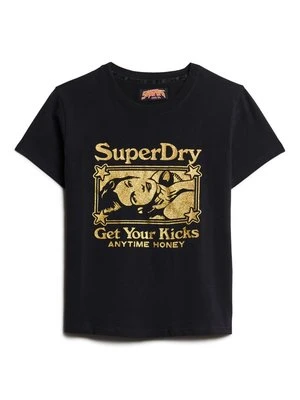 T-shirt z nadrukiem Superdry czarny
