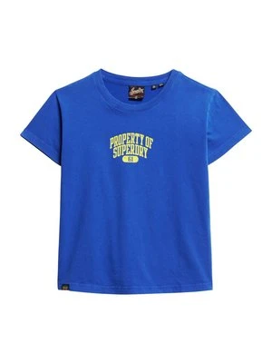 T-shirt z nadrukiem Superdry niebieski
