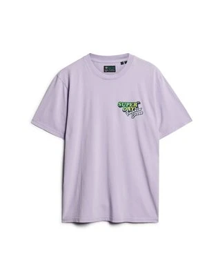 T-shirt z nadrukiem Superdry fioletowy