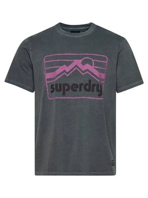 T-shirt z nadrukiem Superdry niebieski