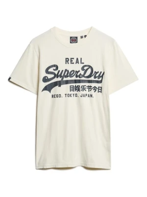 T-shirt z nadrukiem Superdry mleczny