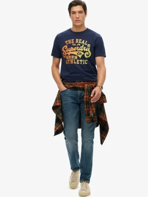 T-shirt z nadrukiem Superdry niebieski