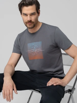 T-shirt z nadrukiem T-MOUNTI Volcano Szary