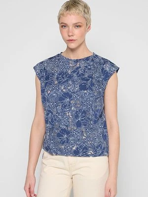 T-shirt z nadrukiem Ted Baker niebieski