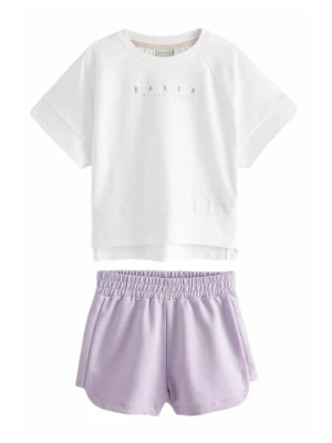 T-shirt z nadrukiem Ted Baker fioletowy