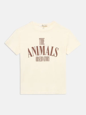 T-shirt z nadrukiem THE ANIMALS OBSERVATORY mleczny