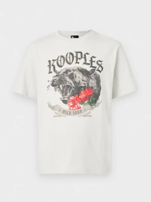 T-shirt z nadrukiem The Kooples beżowy