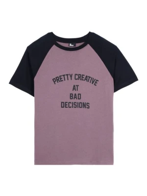 T-shirt z nadrukiem The Kooples brązowy