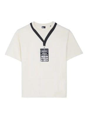 T-shirt z nadrukiem The Kooples mleczny