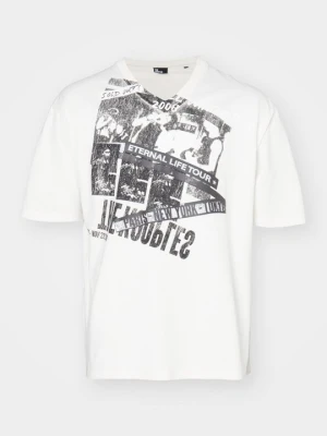 T-shirt z nadrukiem The Kooples mleczny