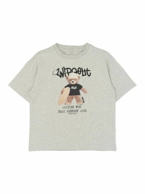 T-shirt z nadrukiem The NEW jasnoszary
