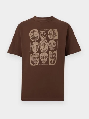 T-shirt z nadrukiem THE NEW ORIGINALS brązowy