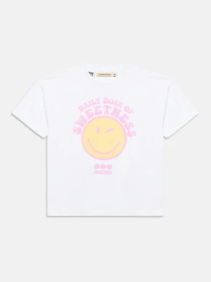 T-shirt z nadrukiem The New Society biały