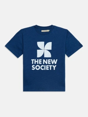 T-shirt z nadrukiem The New Society niebieski