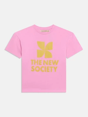 T-shirt z nadrukiem The New Society różowy