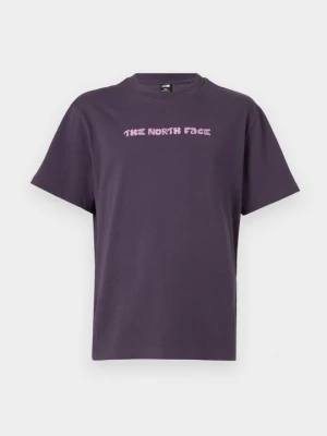 T-shirt z nadrukiem The North Face liliowy