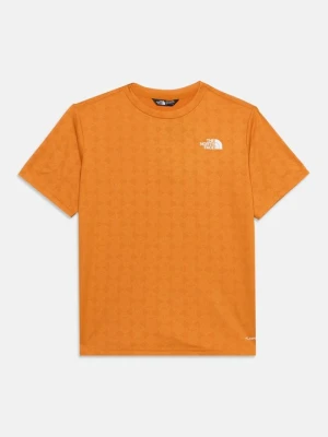 T-shirt z nadrukiem The North Face pomarańczowy