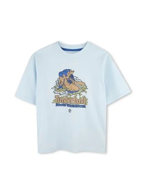 T-shirt z nadrukiem Timberland niebieski
