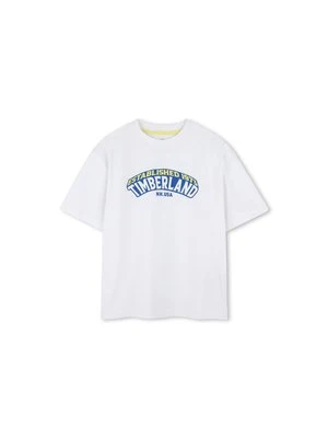 T-shirt z nadrukiem Timberland biały