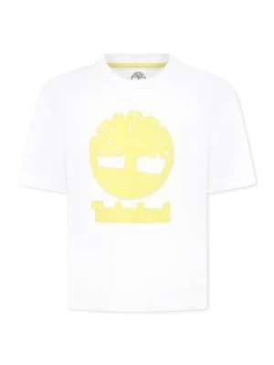 T-shirt z nadrukiem Timberland biały