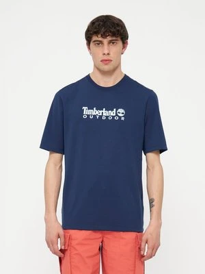 T-shirt z nadrukiem Timberland niebieski