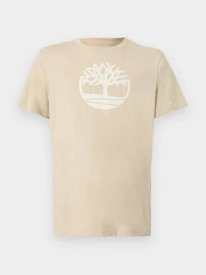 T-shirt z nadrukiem Timberland piaskowy